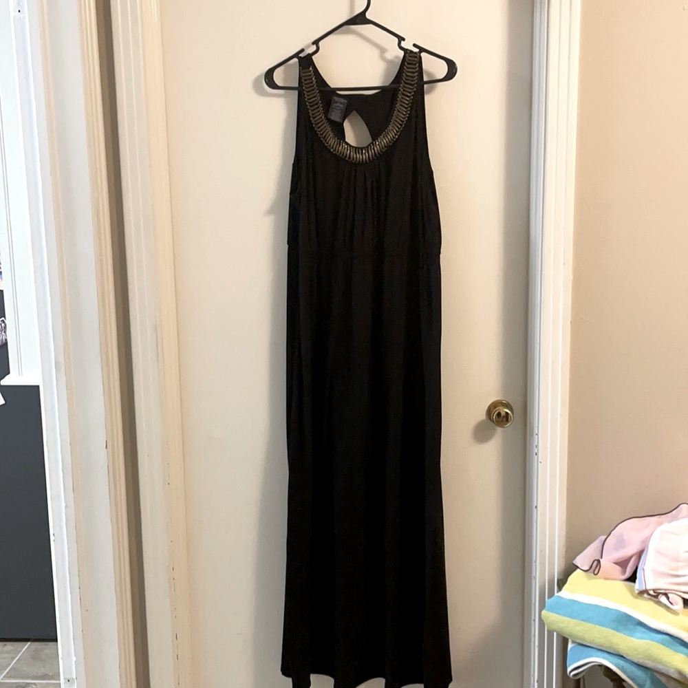 Plus size - Long black maxi dress -